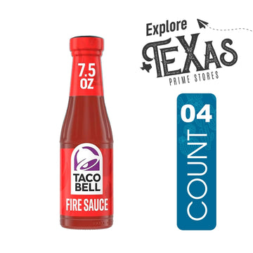 Taco Bell - Lavinia Essential Bundle: 4-Pack of Fire Sauce, 7.5 oz Glass Bottle + 1 Utility Prop.