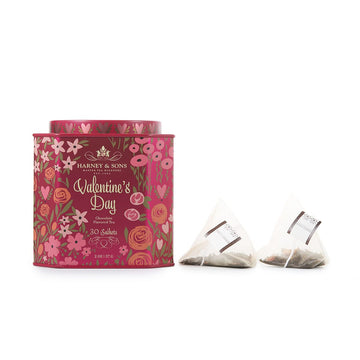 Harney & Sons Valentine'S Day Tea, Black Tea W/Chocolate And Rosebuds, Red, 30 Count