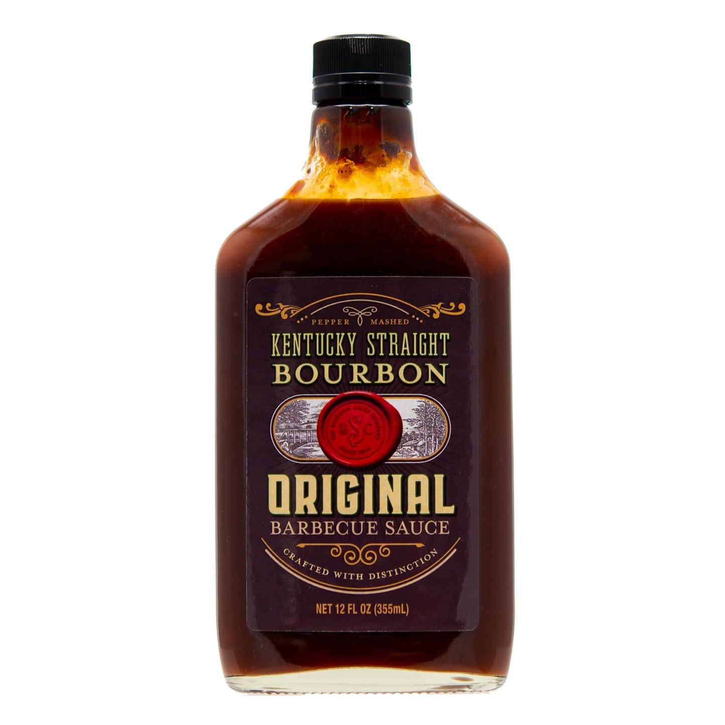Kentucky Straight Bourbon Barbecue Sauce - Original Flavor for Grilling, 12 Fl Oz