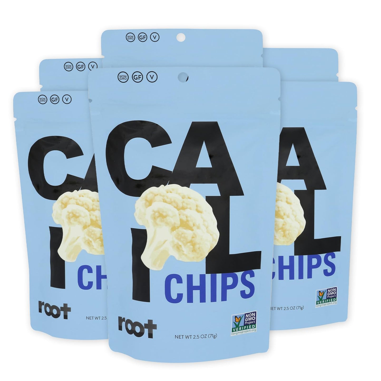 Root Foods Cauliflower Chips, Non-GMO Veggie Snack, Vegan, Gluten Free, Medium to Large