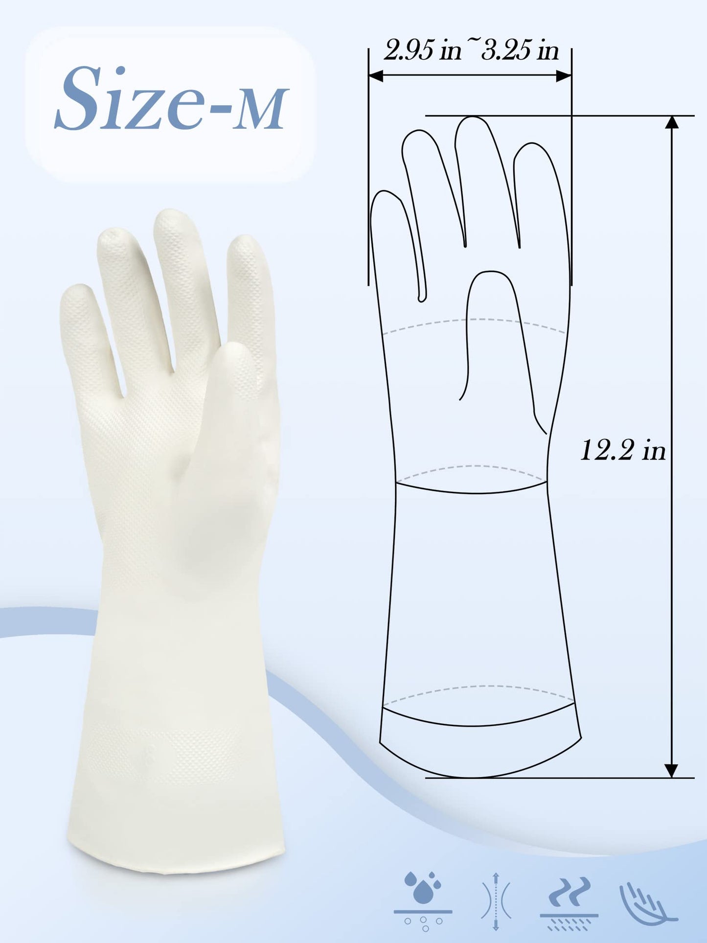 Cleanbear Cleaning Gloves Latex Free Rubber Gloves Reusable Lightweight And Durable Set Of 3 With 2 Pairs Of Gray Gloves And 1 P