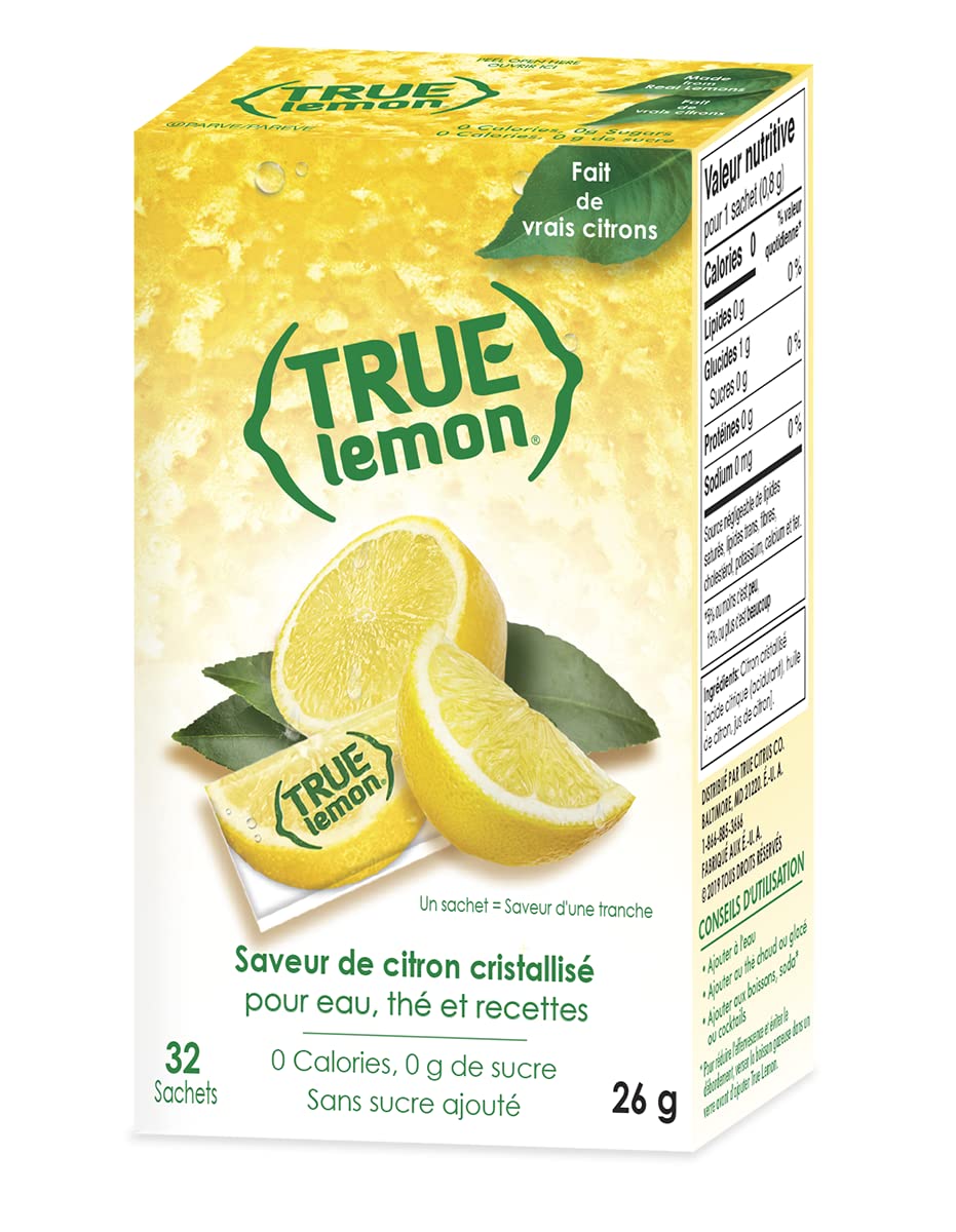 True Lemon - Crystallized Lemon For Water, Tea - Single-Serve Packets - Water Enhancer - 32-count