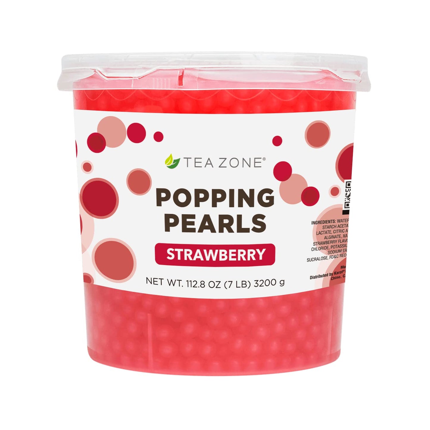 TEA ZONE Strawberry Popping Pearls for Boba Tea, 7 Pounds, Model B2053