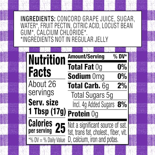 Smuckers Low Sugar Concord Grape Reduced Sugar Jelly, 15.5 Ounces