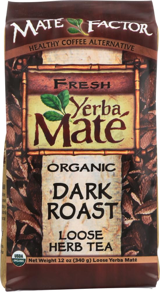 Certified Organic Yerba Mate - Dark Roast 12 oz. loose tea - (Pack of 3)