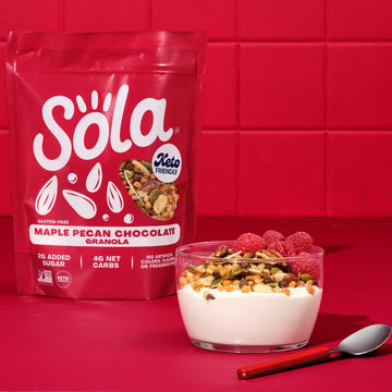 Sola Low Carb & Keto Friendly Granola, Maple Pecan Chocolate - Low Sugar, Naturally Flavored, Gluten Free & No Artificial Colors