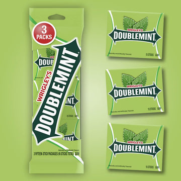 Doublemint Wrigley Gum, 15 Count (Pack Of 3)