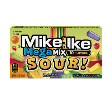 Mike And Ike Candy, Mega Mix Sour, 5Oz Theater Box, Pack Of 12