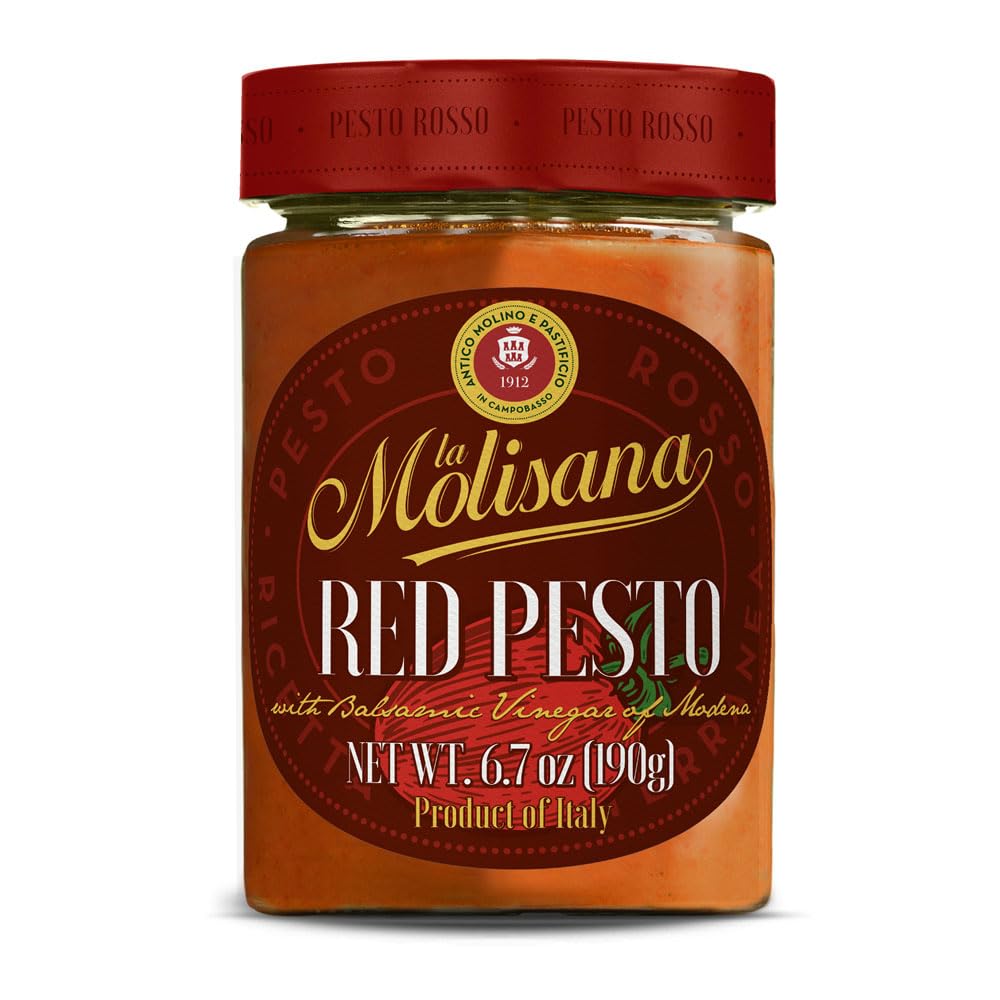 La Molisana Red Pesto Sauce, 16 OZ - Authentic Italian Flavor, Perfect for Pasta and Dipping