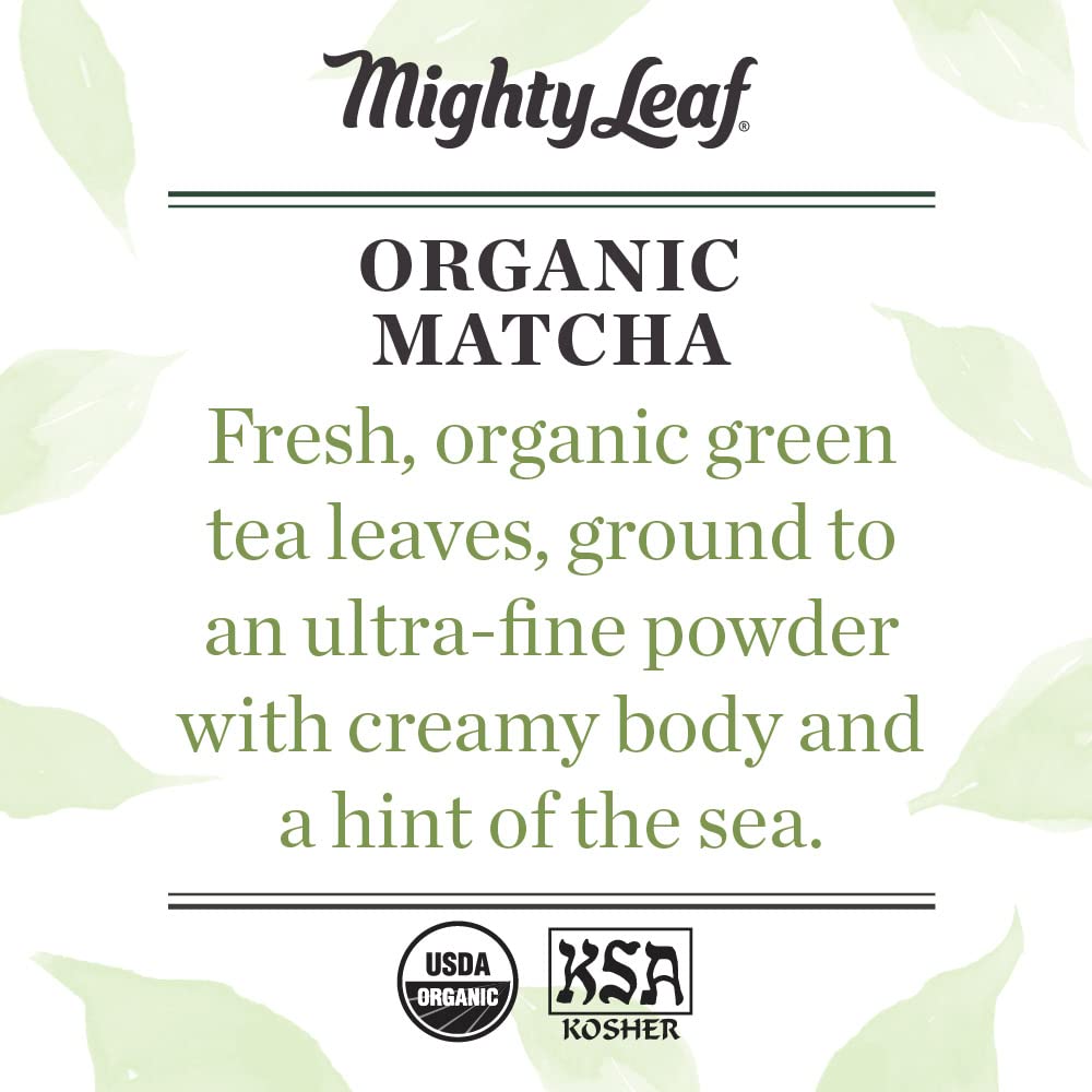 Mighty Leaf Tea, Organic Matcha Green Tea Powder - 3 Ounce Bag, 100% Japanese Matcha, Unsweetened