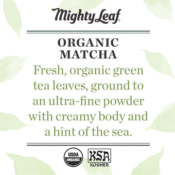Mighty Leaf Tea, Organic Matcha Green Tea Powder - 3 Ounce Bag, 100% Japanese Matcha, Unsweetened