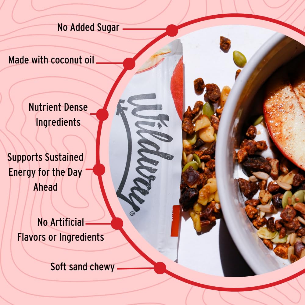 Wildway Keto Granola with Organic Ingredients | Apple Cinnamon | Grain-Free, Gluten-Free Cereal | Vegan, Low Carb & No Sugar Add