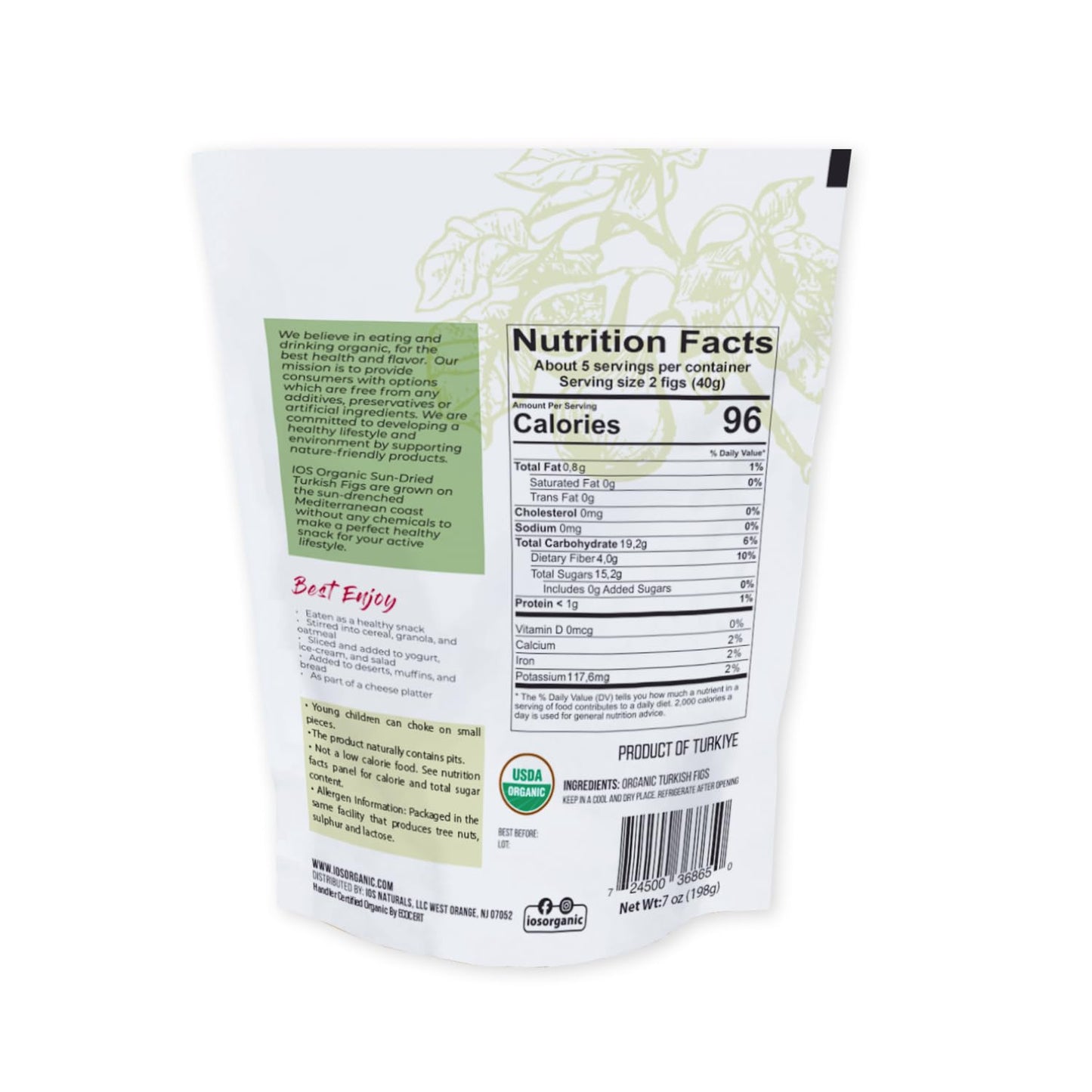 Organic Turkish Dried Figs - Ios Love Organic- | Purely Figs - Usda Certified Organic Figs, No Added Sugars, Sulfurs Or Preserva