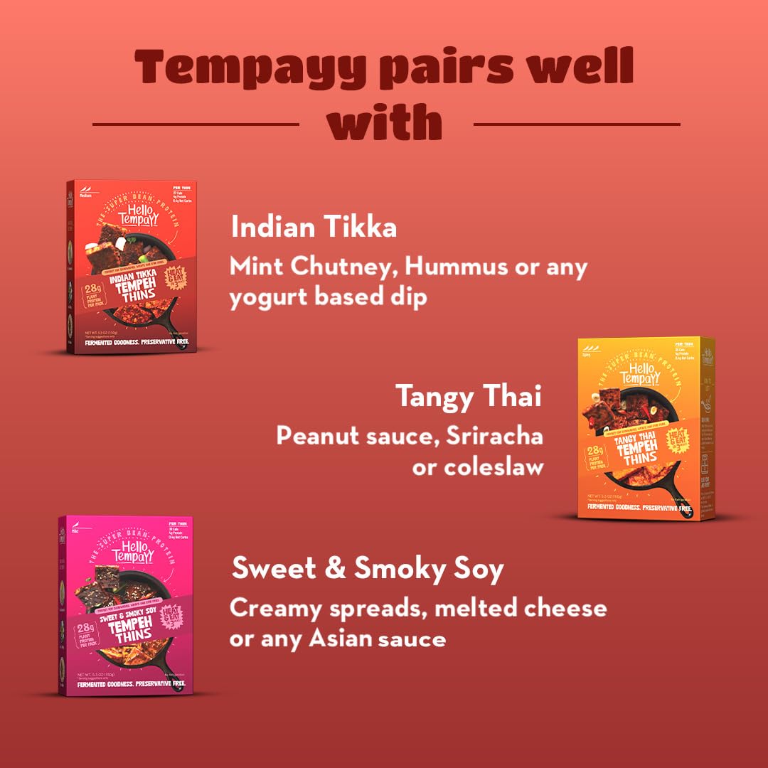 Ready To Cook Tempeh-All Thins Tempeh (Pack Of 3)- 28G Clean Protein| High Fiber | More Protein & Fiber Than Tofu & Cottage Chee