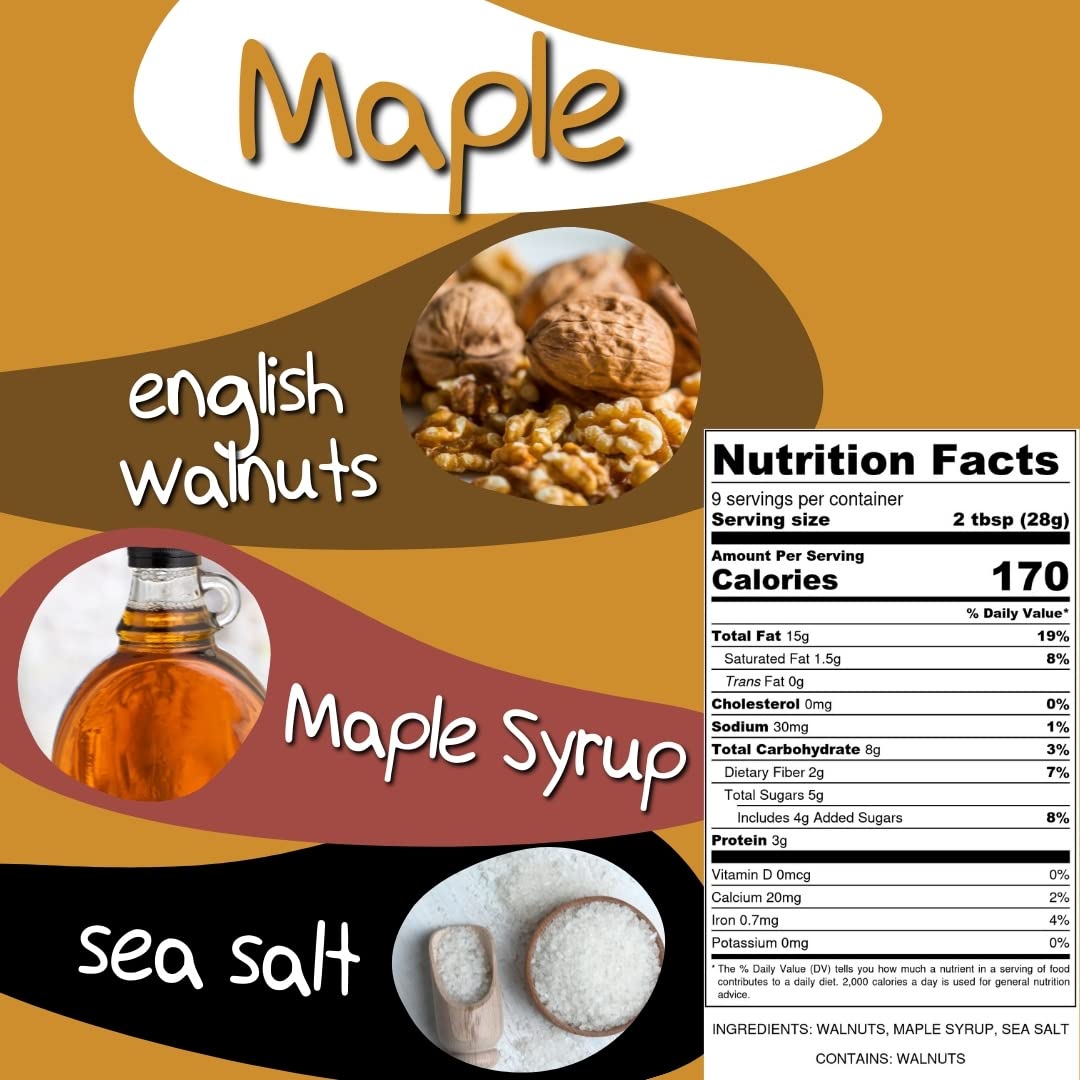 Crazy Go Nuts Walnut Butter - Maple, 9 Oz (3-Pack) - Healthy Snacks, Keto, Vegan, Low Carb, Gluten Free, Superfood - Natural, No