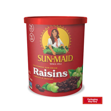 Sun-Maid California Sun-Dried Raisins - 13 oz Resealable Canister - Dried Fruit Snack for Lunches, Snacks, and Natural Sweetener