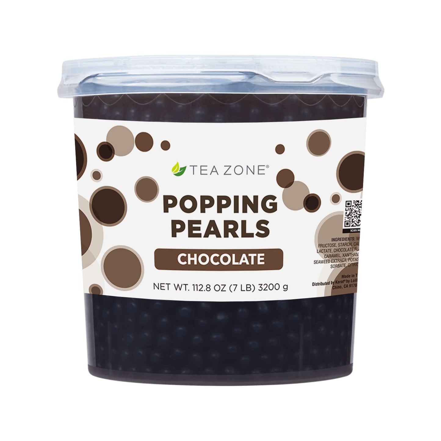 Tea Zone 7 Lbs Chocolate Popping Pearls For Boba Tea Beverages, Sweets, Ice Cream Topping (B2071)