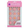 Sentovac 12 Pcs Pink Flowers Icing Decoration Edible Candy Dessert Valentine Sprinkles DIY For Cookie Cake Cupcake Topper Icing