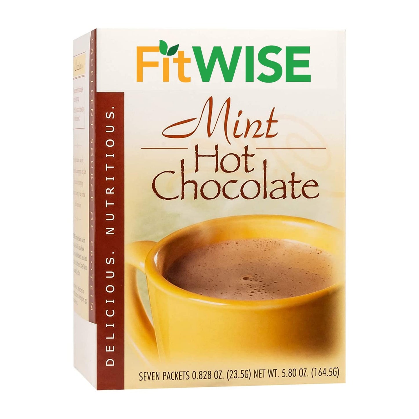 Fitwise - High Protein Hot Cocoa - Instant Low Carb, Low Calorie Hot Chocolate Mix With 15G Protein, 7 Servings Per Pack (Mint)