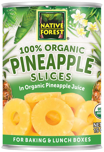 Native Forest Pineapple Slices - Pineapple Canned, Pineapple Organic, Canned Fruit No Sugar Added, Organic Pineapple Juice - 15 Ounce (Pack Of 6)