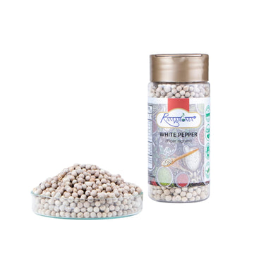 Ramaroma White Pepper (Peppercorns) Whole, Spice 3Oz (100G) ~ (Safed Mirch Sabut) All Natural | Vegan | Gluten Friendly| Non-Gmo