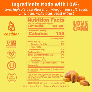 LOVE CORN Cheezy 4oz x 6 bags - Delicious Crunchy Corn - Healthy Family Snacks - Gluten Free, Kosher, NON-GMO - Alternative for