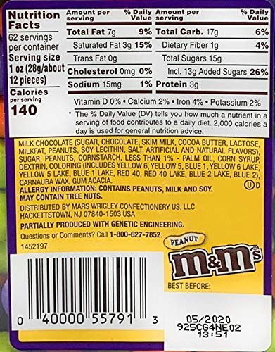 M&M'S Ghoul'S Mix Peanut Chocolate Halloween Candy (62Oz.),, 62 Oz ()