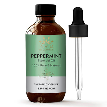 Avd Organics Peppermint Oil - 100% Pure And Undiluted Mentha Piperita Oil Therapeutic Grade Aromatherapy Essential Oil Peppermi