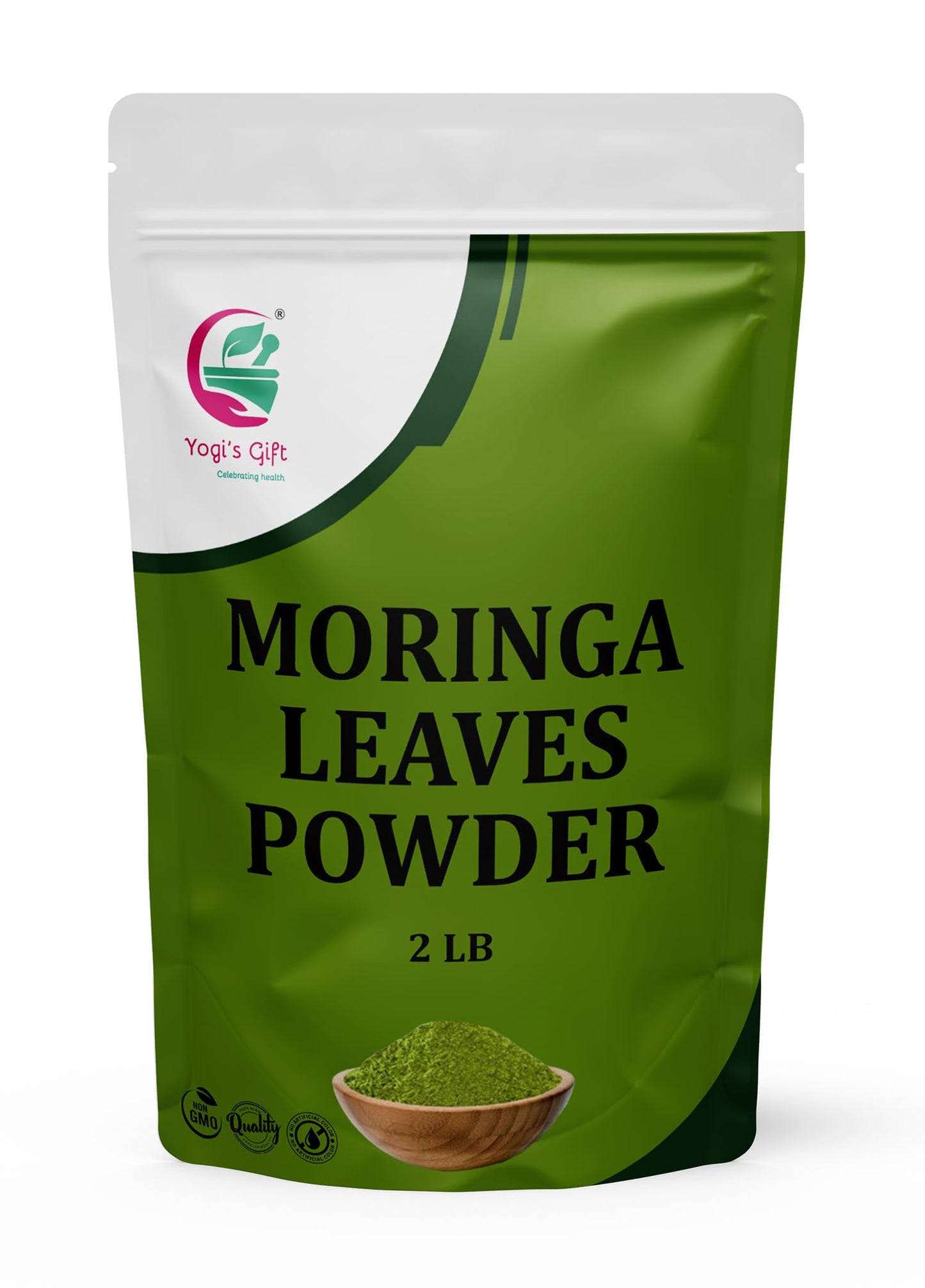 Moringa Powder 2 Lb 100% Pure & Natural Moringa Leaf Powder Top-Grade Quality For Smoothies & Tea 2 Lb Bulk Pack Resealable Bag For Freshness - By Yogis Gift
