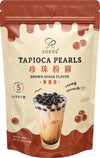Soeos Boba Pearls, Black Tapioca Pearls 8.8 oz, Black Sugar Flavor Boba Pearls for Bubble Tea, Smoothies & Desserts - Sweet, Che