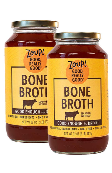 Beef Bone Broth By Zoup! Keto-Friendly, Gluten Free, Sugar Free, Non-Gmo Clear Broth - Great For Stock, Bouillon, Soup Base Or I