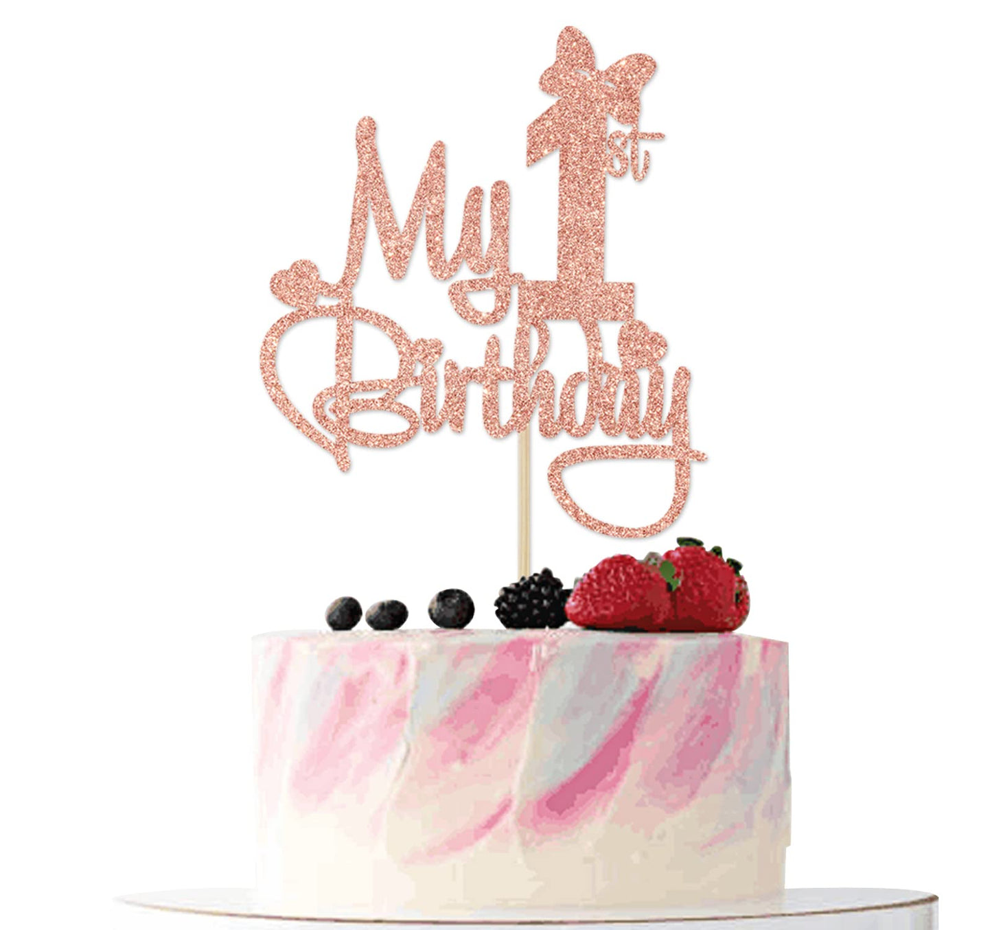Rose Gold Glitter My 1St Birthday Cake Topper, Miss Onederful/Happy 1St Birthday/Wild One, Funny Baby Shower Baby'S 1St Birthday