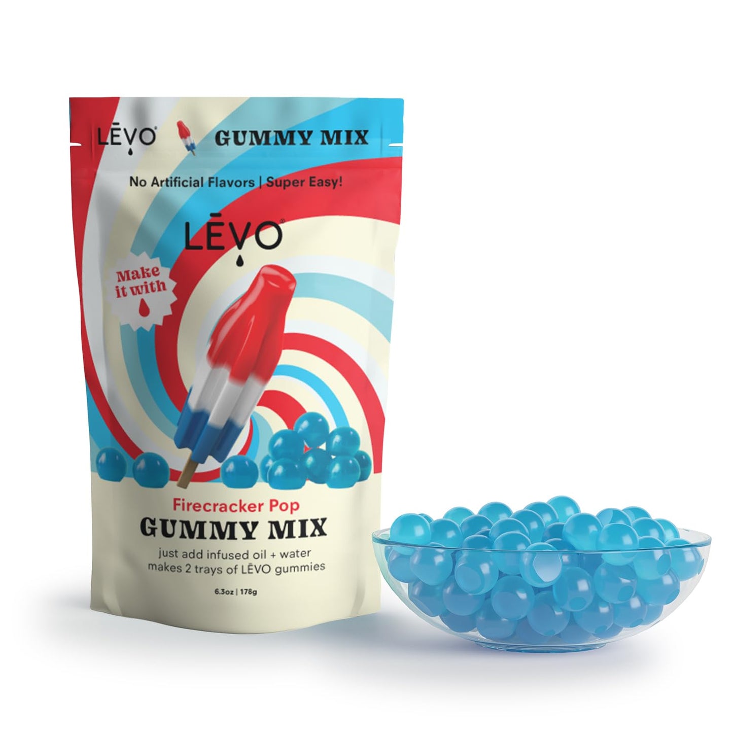 LEVO Gummy Mix - Pop - Makes 64 Gummies - 6.3 Ounce - Blue