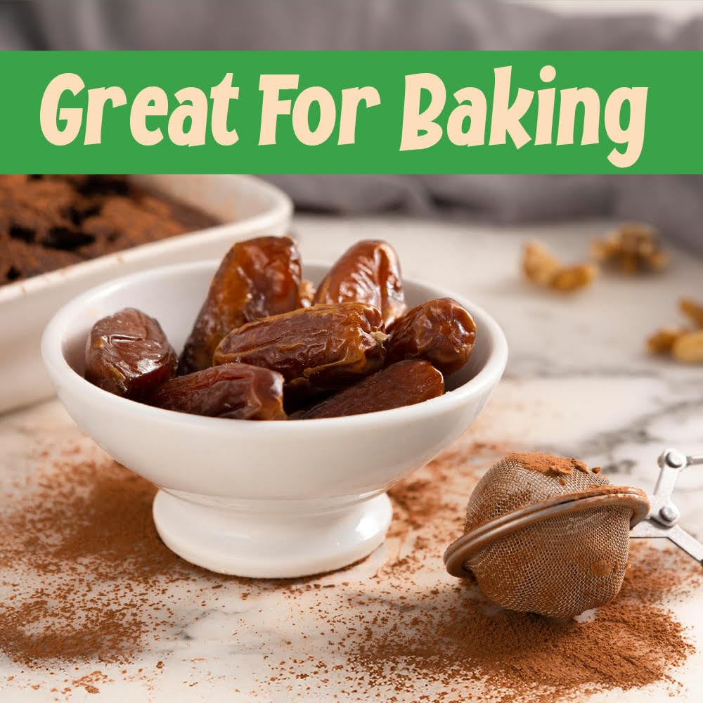Sincerely Nuts Large Unsweetened Medjool Dates, 1Lb - Fresh, No Sugar Added Date Fruit Snack - Unsulfured Medjools with Rich Nat