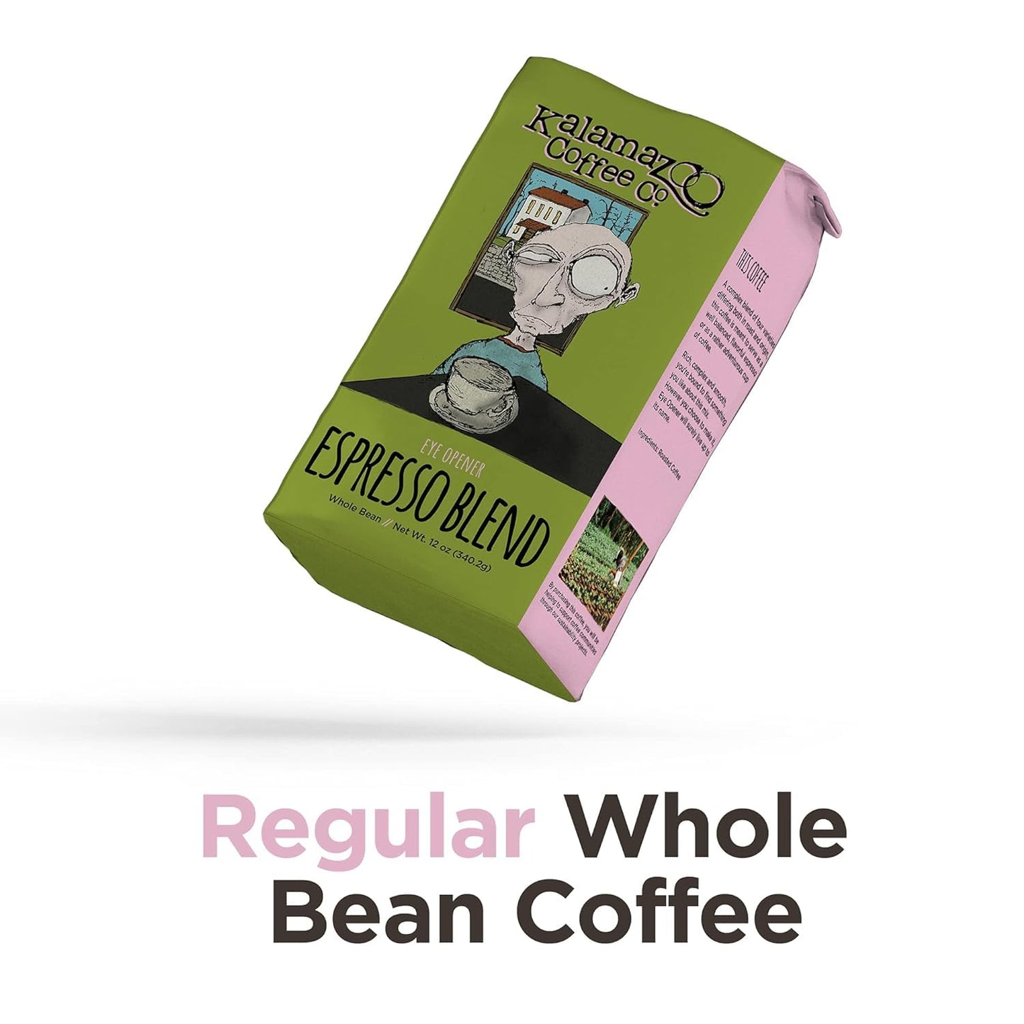 Kalamazoo Coffee Company Espresso Blend Whole Bean Coffee - Eye Opener Espresso Blend | 12Oz Bag (1 Pack)