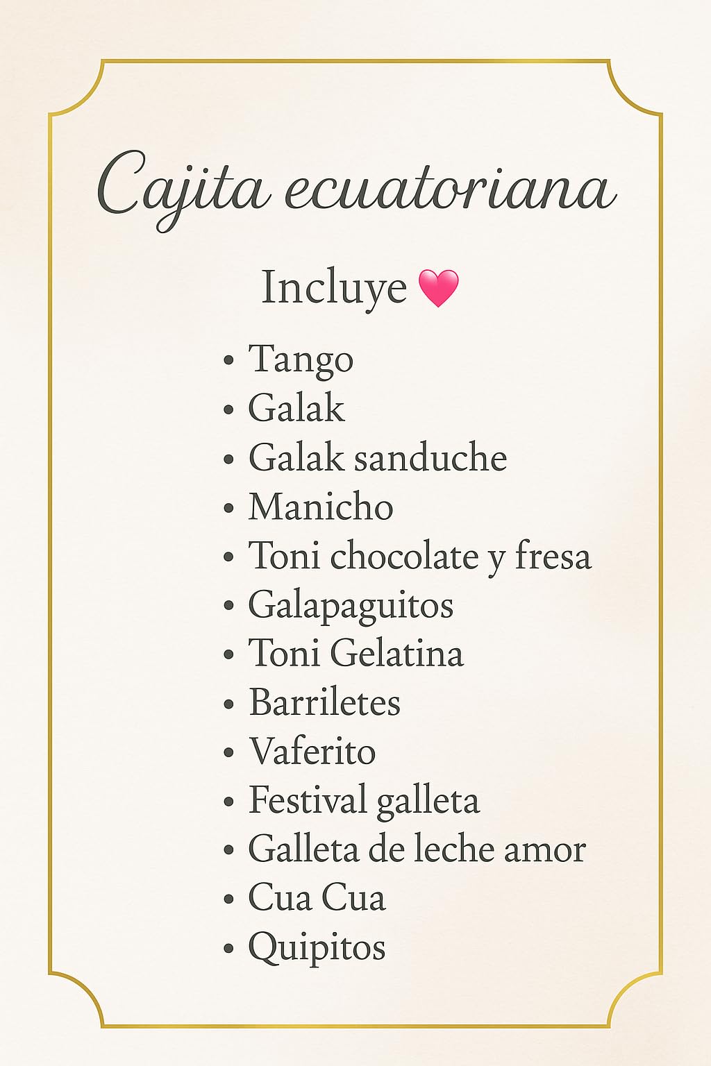 La Cajita Ecuatoriana Snack Box, Assorted Traditional Treats with Cookies, Candy and Drinks, 14 Items