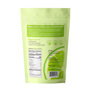 Grelim Lime Powder 11.3 Oz - Freeze Dried Gluten-Free Lime Juice Powder for Beverages & Smoothies - Fresh Squeezed Limeade 320g
