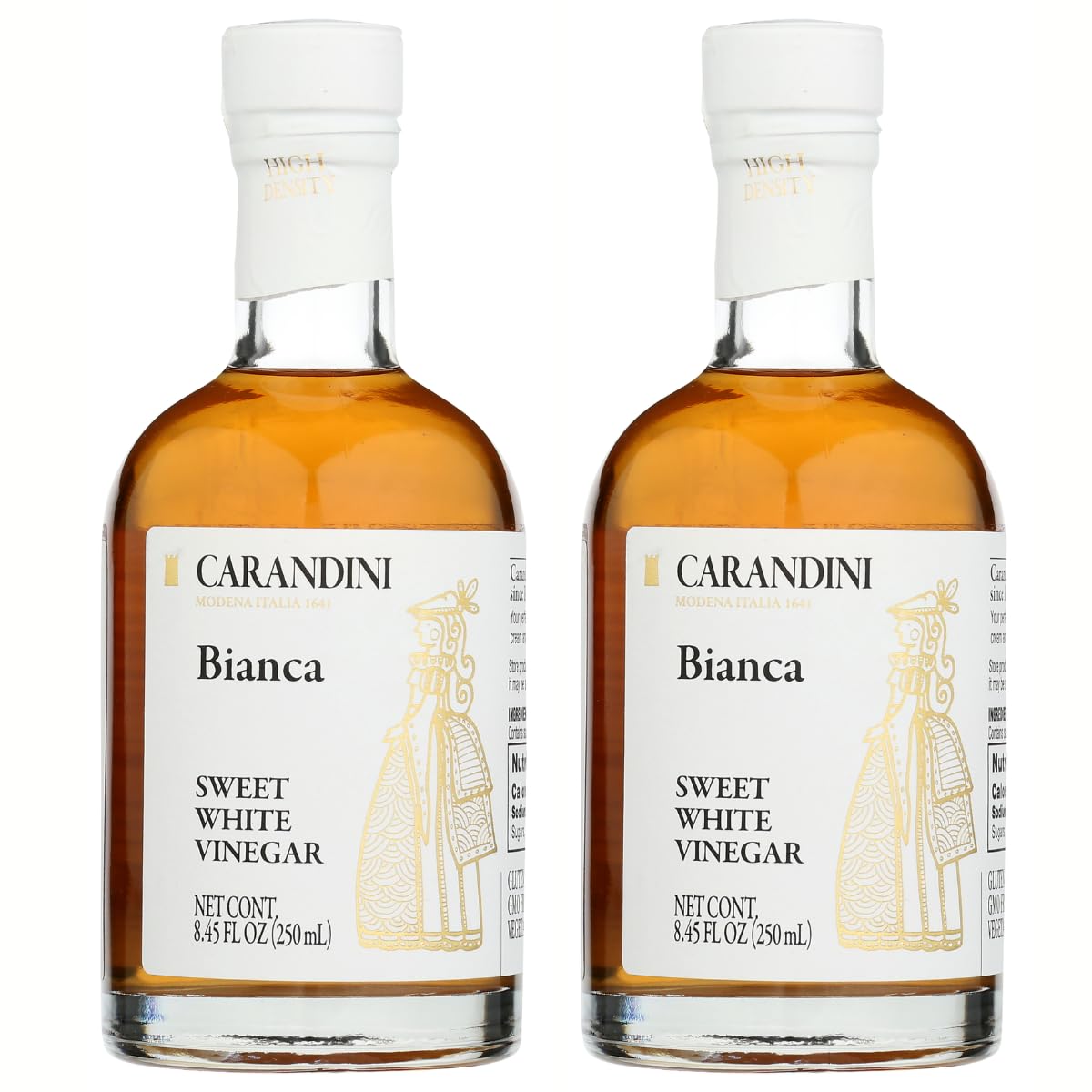 Carandini Bianca Sweet White Vinegar - Italian Balsamic-Style, 8.45 fl oz (Pack of 2)