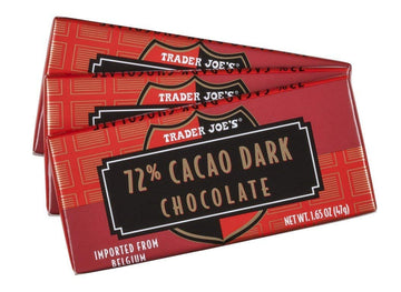 Trader Joe'S 72% Cacao Belgian Dark Chocolate Bars (1 Pack Of 3)