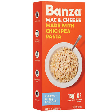 Banza Macaroni And cheese chickpea Pasta Elbows White cheddar 5.5 Ounce