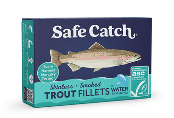 Safe Catch Smoked Rainbow Trout Fillets, Skinless & Boneless, Mercury Tested, 4 oz (Pack of 12)