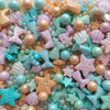 Homankit Mermaid Sprinkle Sweets Sprinkles For Baking Dessert Cupcake Cake Topper Starfish Shell Pearl Mermaid Candy Mix 3.53 Ounces Multicolor