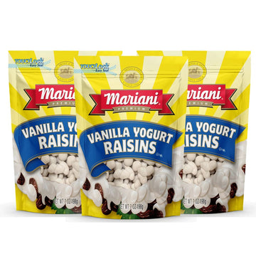 Mariani | Vanilla Yogurt Raisins | Healthy Snacks For Kids & Adults | Gluten Free Snacks | 4 Ounces (Pack Of 3)