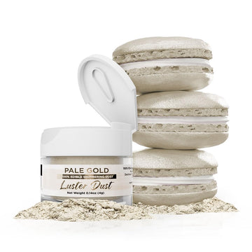 Luster Dust - Pale Gold (4g 1x Jar) | Edible Vegan Dust & Paint for Cake Decorating, Ice Cream, Desserts, Cocktails and Beverage