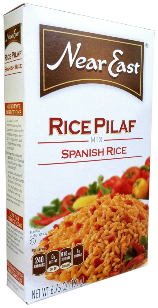 Near East, Rice Pilaf Mix, Spanish Rice, 6.75oz Box (Pack of 4)