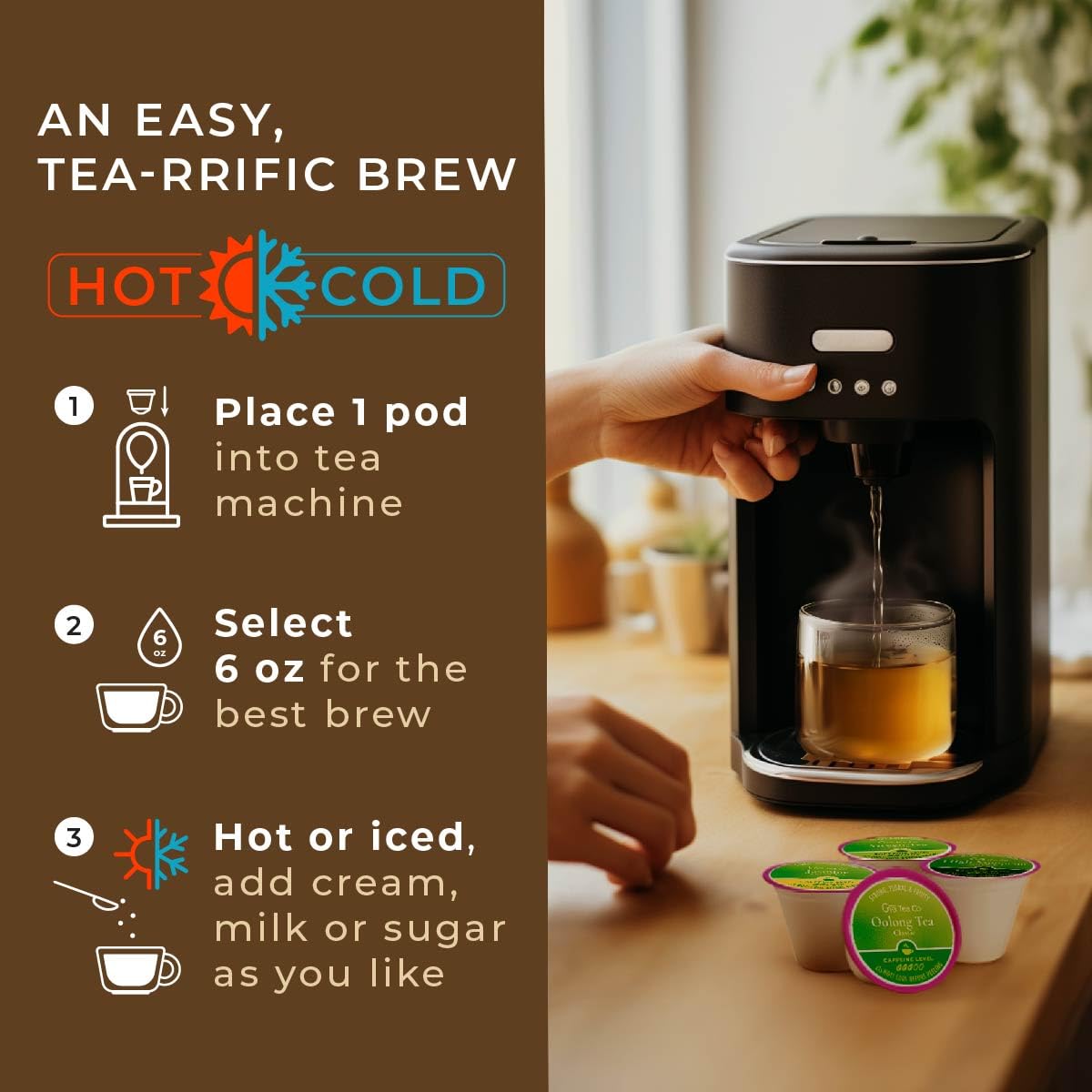 Gya Tea Co Green Tea Gift Set (16 ct) - Assorted Tea Pod Variety Pack with High Mountain, Jasmine, Oolong & Green 4 Flavors for