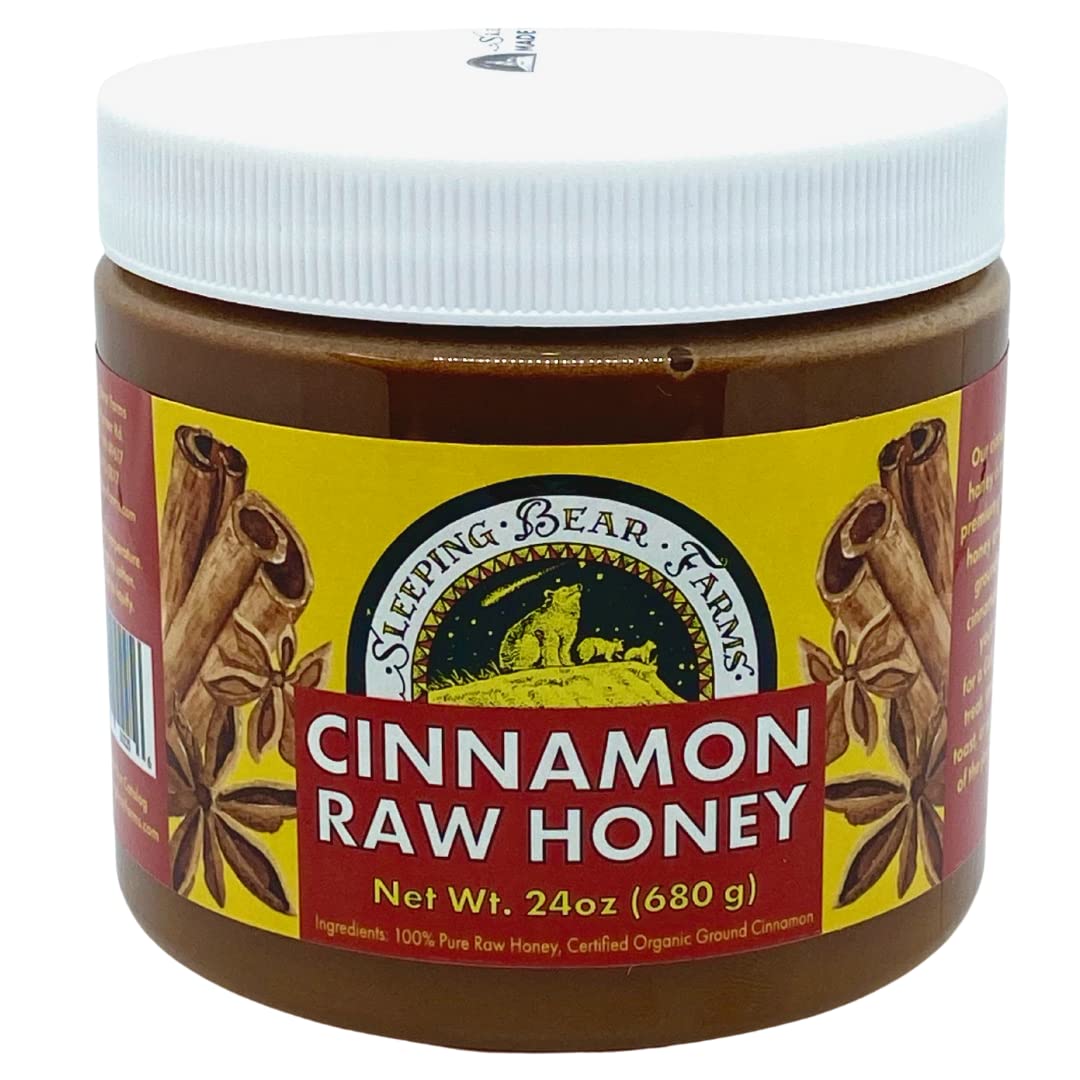 Cinnamon Raw Honey - Untreated Unprocessed Creamy Raw Honey W/Certified Organic Cinnamon - Sleeping Bear Farms