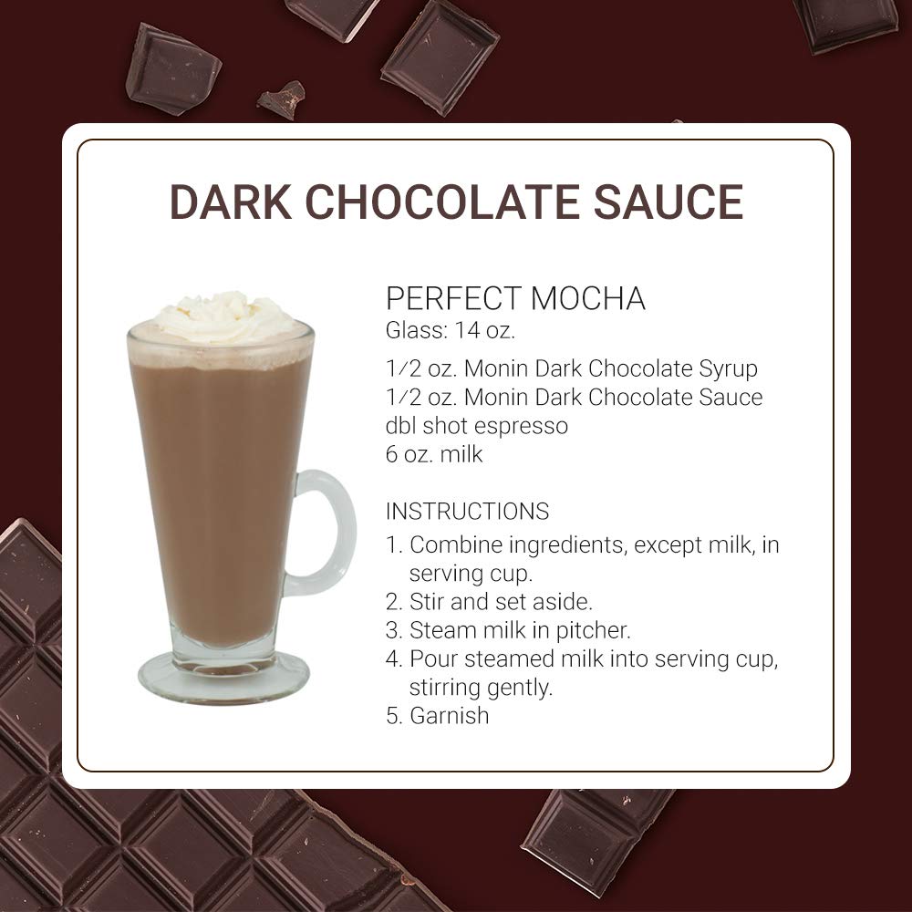 Monin - Gourmet Dark Chocolate Sauce, Velvety And Rich, Great For Desserts, Coffee, And Snacks, Gluten-Free, Non-Gmo (64 Ounce)