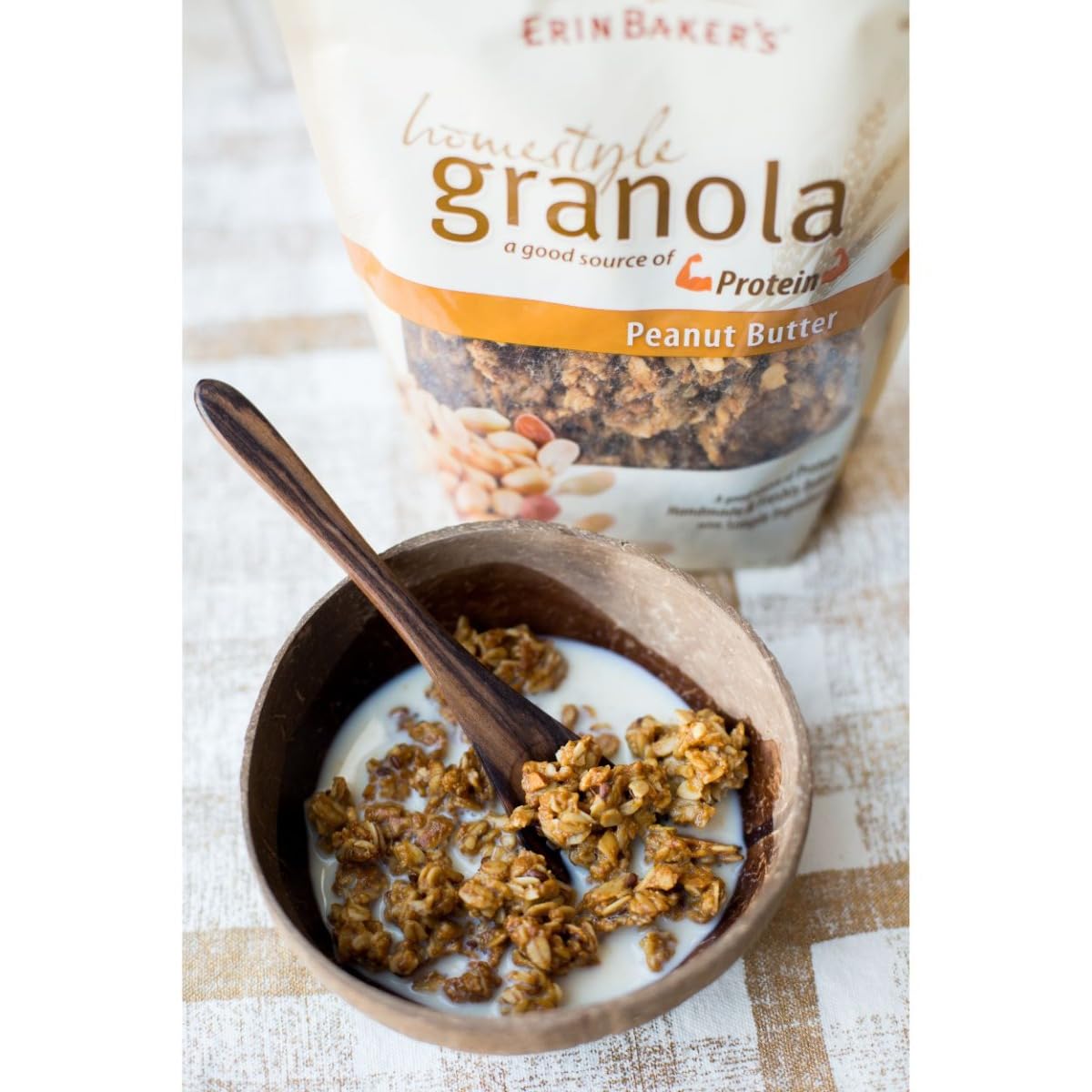 Erin Bakers Homestyle Granola, Peanut Butter, 12 Oz