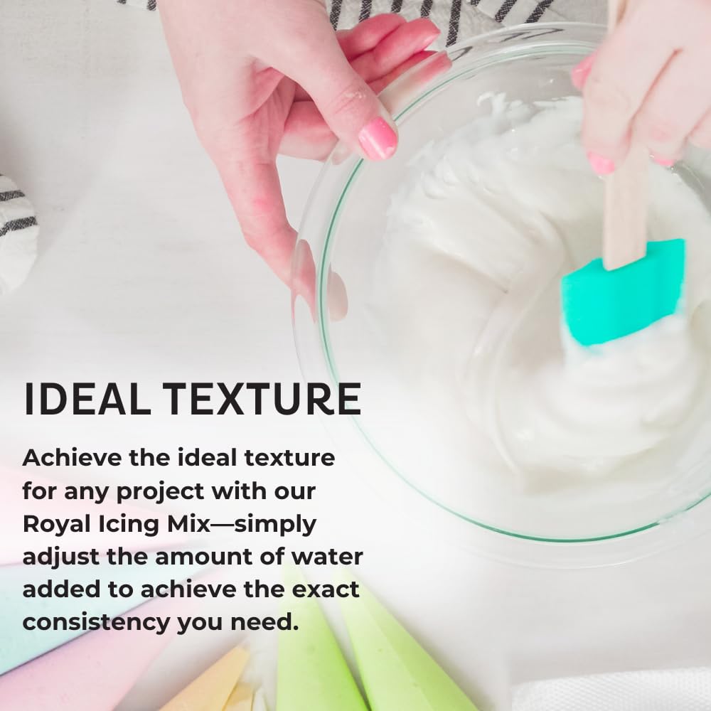 Chefmaster White Royal Icing Mix, Decorating Cookies, Making Cake Decorations, Extra Smooth & Versatile, Just Add Water, Non-Gmo